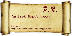 Parizek Napóleon névjegykártya